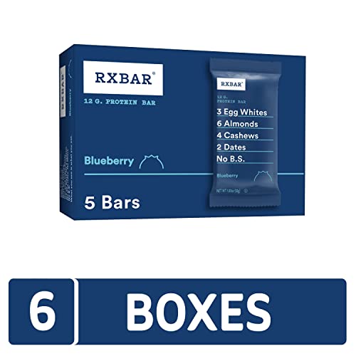 Rxbar Protein Bars, 12G Protein, Gluten Free Snacks, Blueberry (6 Boxes, 30 Bars) #TOP1