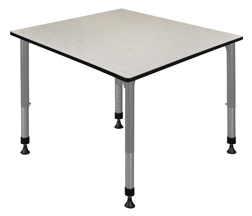 Romig Kee 42 in. Square Height Adjustable Classroom Activity Table- Maple Top & Grey Base