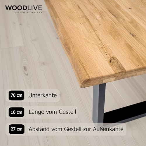 WOODLIVE DESIGN BY NATURE Massivholztisch Esstisch massiv Wildeiche Brian Natur geölt (240x100)