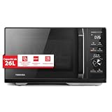 Toshiba Four à Micro ondes MW3 AC26SFI(BK), 26L Combiné 6 en 1 avec Friteuse à Air, ORIGIN INVERTER, Chef Defrost, Cavité Intérieure en Acier Inoxydable, Menus Automatiques de Friture à Air Sain,Noir
