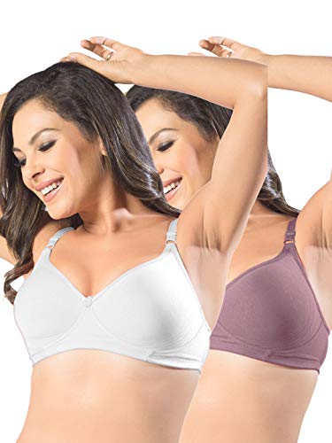 Image of SONARI Womens Non Padded Cotton T Shirt Bra | Wire Free, Medium Coverage, Comfortable and Lightweight | Adjustable Straps, Hook and Eye Closure for Everyday Wear - D-12