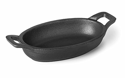 LACOR 25781 - Cacerola Oval sin Base Magma 15x10 cm Hierro Fundido, Negro