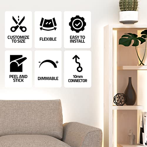 Hitlights 24V Led Strip Lights Warm White 3000K, 26.2Ft Cuttable Tape Backed 3Oz Pcb, Ul Listed, 6 Year Warranty, 1325 Lumens/M, 95+ Cri, Universal Connectors Included, For Bedroom Kitchen Cabinets #TOP2
