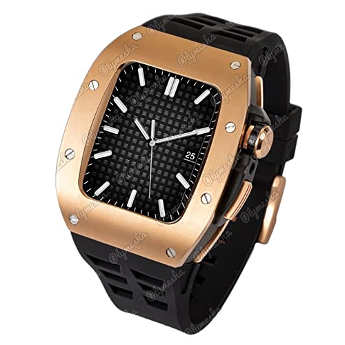 Fibre de carbone Apple Watch 45mm : kit modification, lunette métal, bracelet iWatch