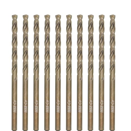Metric Cobalt Drill Bits 3.3mm 10PCS, M35 high Speed Steel, high Hardness Straight Shank Drill, Mechanical or Hand Drill for Drilling, Suitable for Stainless Steel, Iron, Copper and Aluminum.