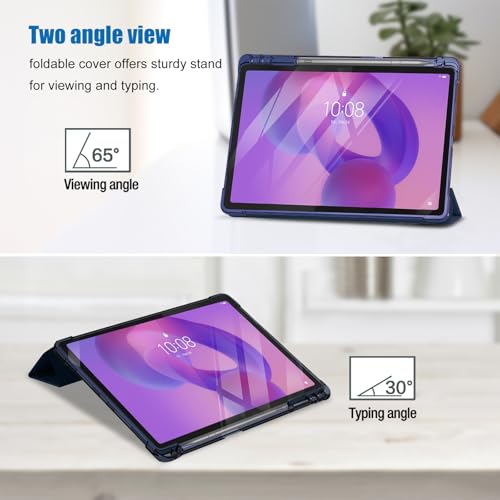 Image of ProCase Smart Case for 2025 Lenovo Idea Tab Plus 12.1 Inch /Tab K12, Navy | Slim Light Cover Trifold Stand Hard Shell Folio Smart Protective Case for Idea Tab Plus /Tab K12 (TB361FU /TB361ZU)