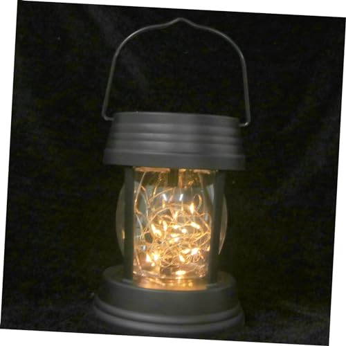 Uonlytech 1 Pieza Linterna solar del palacio lampara pared aplique pared apliques pared candeeiro parede solar light Impermeable decorativo luz de jardín luz al aire libre el plastico Black
