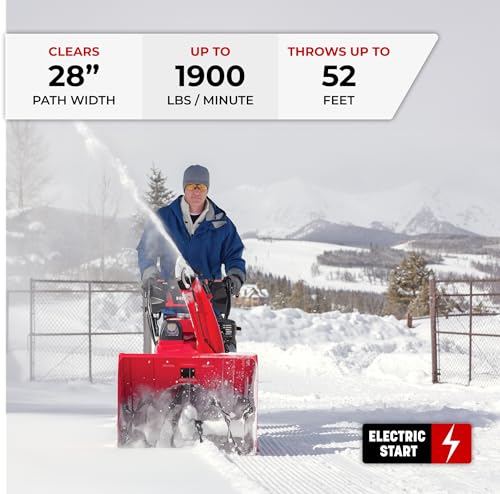 Image of Honda HSS928 28-Inch Two Stage Snow Blower with Electric Start, Pneumatic Sure-Grip Tires, Clears Up to 1900 Pounds per Minute with 52-Foot Max Throwing Distance, Self-Propelled (HSS928AAWD)