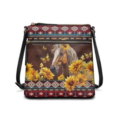Image of Leather Purses for Women, Leather Hobo Bags for Women Travel Sling Purse Triple Zippered Pockets Shoulder Bag