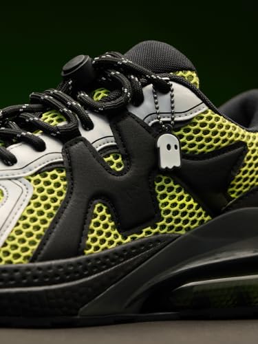 Image of The Souled Store Urban Blaze: Green Lab Sneakers - Metallic PU & Mesh Upper | Samurai PU Insole | Lightweight EVA Midsole | Men's Stylish Low Top Sneakers