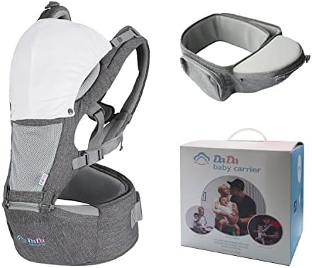 Texas Design Safety Certified Ergonomic DADA Hip Seat Baby Carrier Newborn to Toddler, Lumbar Support, Airflow Mesh for Nursing Hiking Travel Indoor. Christmas Gift for New Mom, Dad