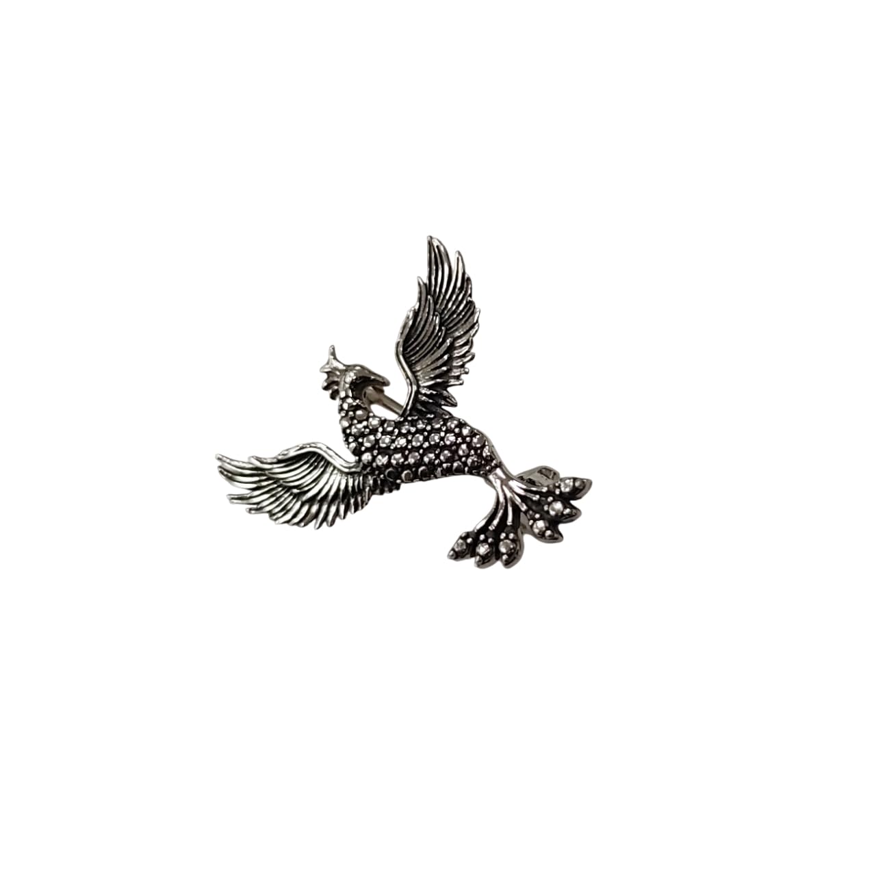 Broche Phénix en Argent 925 fait main un bijou oiseau d'exception