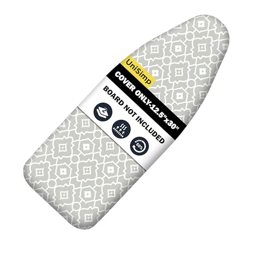 Image of Small Ironing Board Cover and Pad 12.5 inchx30 inch Small Iron Board Cover with Padding, Tabletop Mini Ironing Board Cover and Pad Small Size, Cotton Canvas,Heat Resistant, Drawstring Geometric