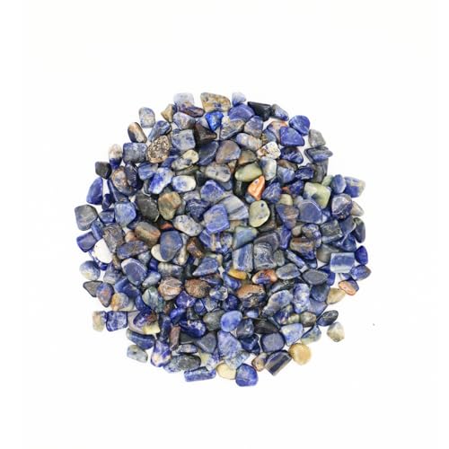 VMDEKK Sodalite Natural Tumbled Stones and Crystals in Bulk for Healing Crystal,Reiki,Meditation,Witchcraft,Home Decor,Shaped Stones Perfect for Plants,Cacti,Succulents,Vase Filler 450g.