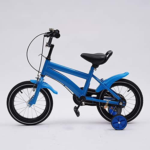 Bicicleta infantil de 14 pulgadas con ruedas de apoyo, bicicleta unisex de 3 a 6 años, bicicletas para niños, niñas, bicicleta, bicicleta de apoyo duradero, freno de seguridad para niños, regalos