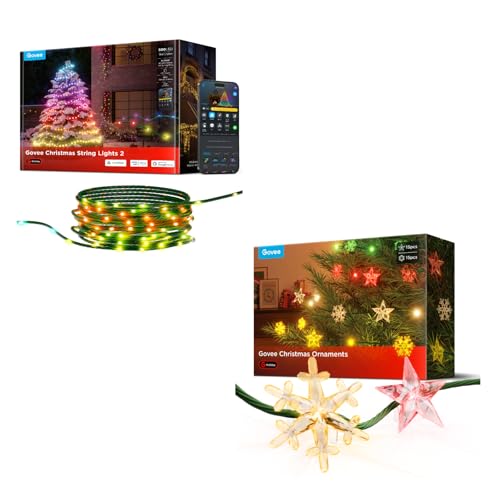 Govee Weihnachtsbeleuchtung Set, 50m Weihnachtslichterkette und 30pcs...