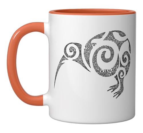 Taza de Cerámica Naranja y Blanco 11 oz miniatura 1