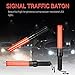 TOODOO 12 Pcs Signal Traffic Wand Safety Traffic Control Wand Lighted Baton Multifunctional LED Traffic Baton with 2 Flashing Modes, Wrist Strap Lanyard, Side Clip (Using 2 D-Size Batteries, 16 Inch)