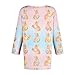 Women Tops Easter Printed 0 Neck Blouse Fashion Dressy Casual Shirts Summer 3/4 Length Sleeve Vacation T Shirt