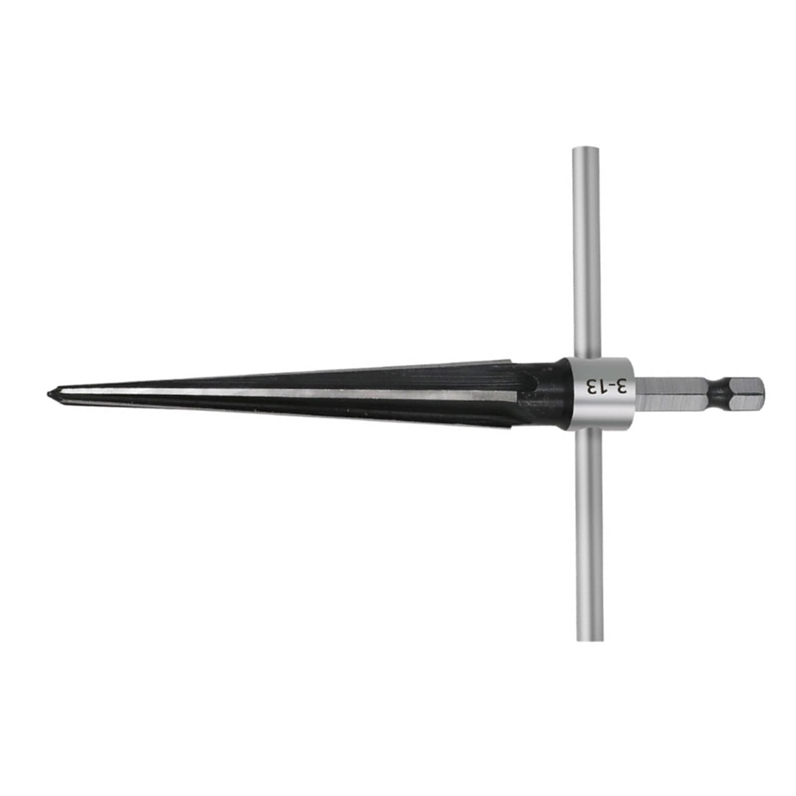 LAMDNL T-Handle Taper Reamer T Handle Detachable Tapered Reamer with 1/4Inch Hex Shank 3-13mm & 5-16mm Reaming Tool, 128.7mm, Black Grey