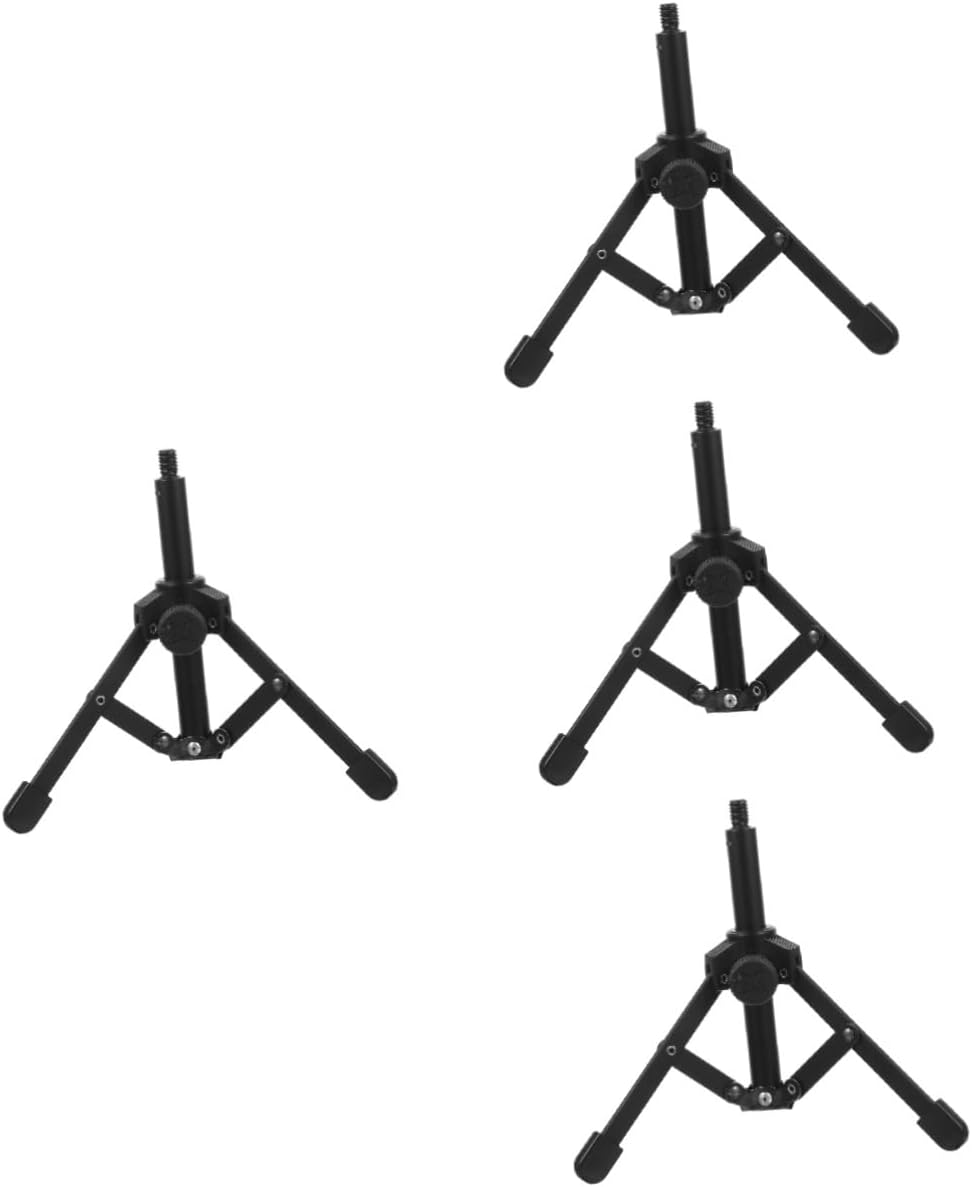 4個 デスクトップ金属三脚 マイクウォールフック 折りたたみ式マイクスタンド デスクマイク三脚 デスクマイクスタンド 三脚 卓上マイ