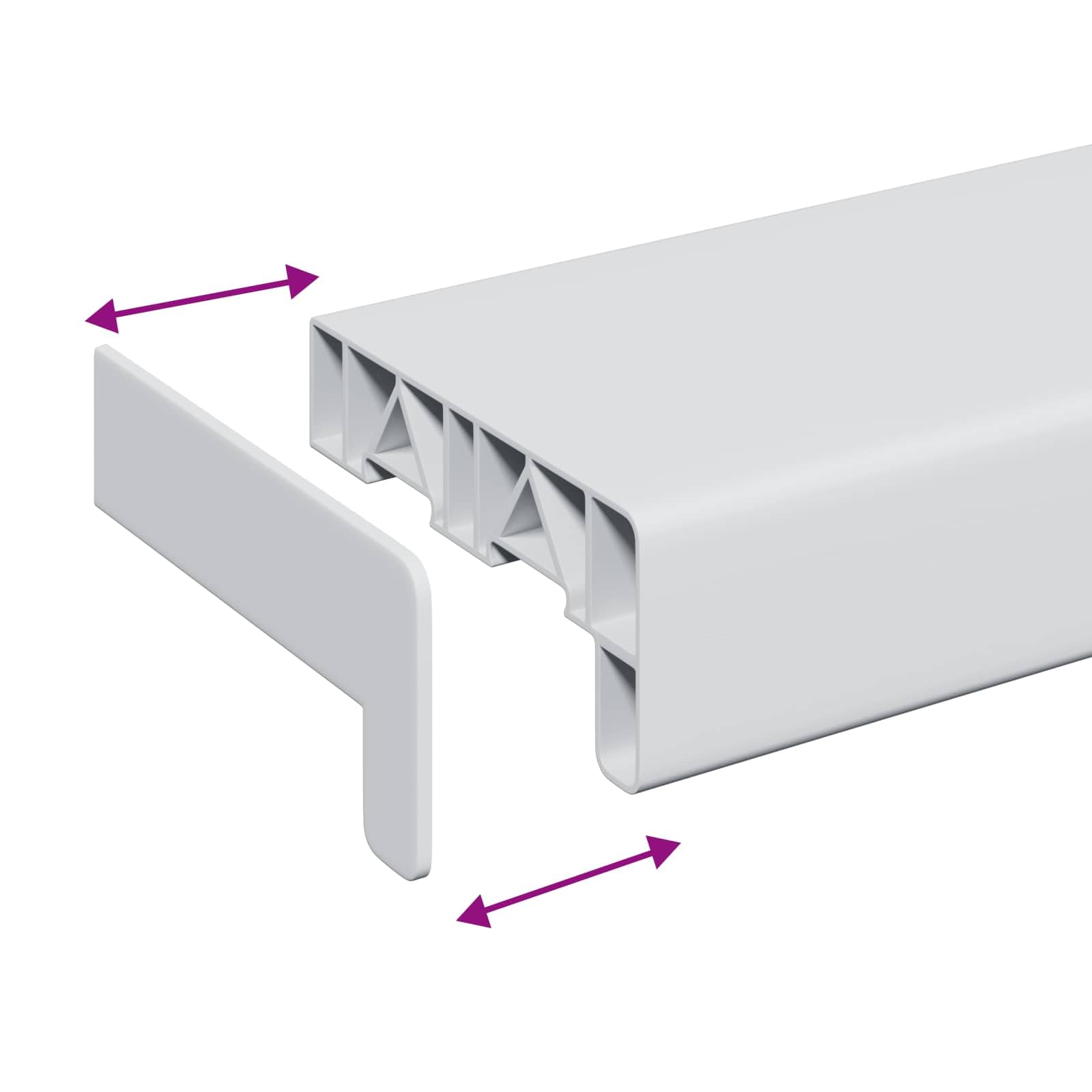 vidaXL Appui de fenêtre Blanc 120 x 10 x 4,5 cm PVC