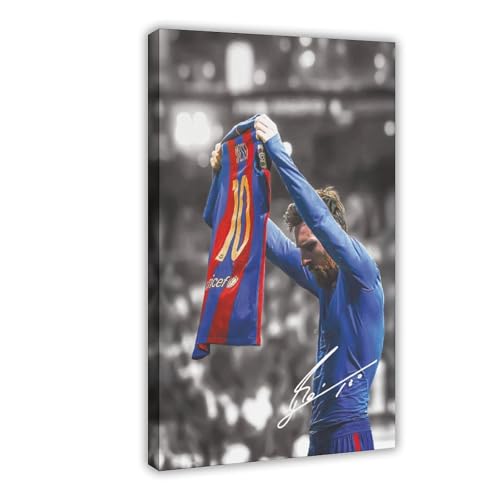 ocvdfss Poster sur toile Lionel Messi - Décoration pour chambre à coucher, bureau, chambre - Cadeau - 30 x 45 cm