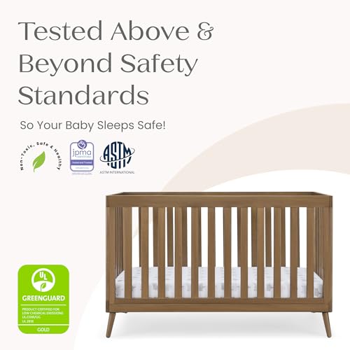 Image of Delta Children Essex 4-in-1 Baby Crib & Mattress, Chestnut