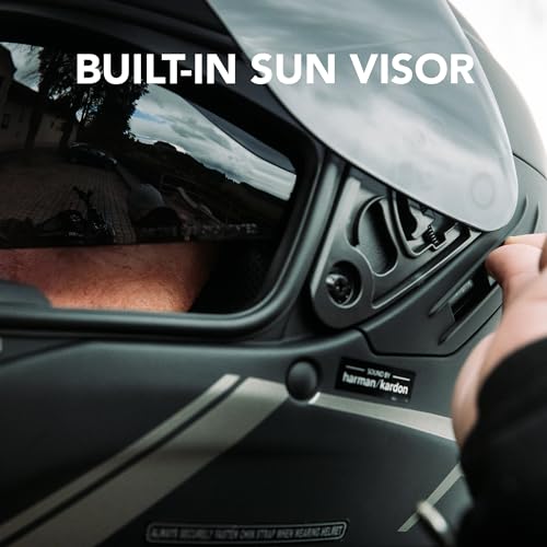 Image of Sena Stryker Full Face Smart Helmet with Integrated Mesh and Bluetooth Communications, LED Taillight, and Sound by Harman Kardon, DOT (Gloss White, Medium)