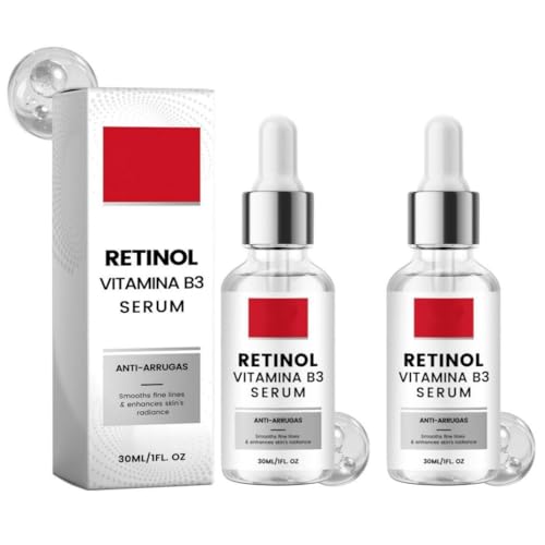 Sérum Antiedad con Retinol y Vitamina B3, 30 ml/1 onza líquida - Combate las líneas de expresión, reafirma la piel, hidrata en profundidad y es ideal para el cuidado diario antiarrugas.