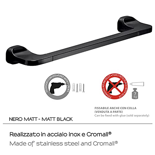 Gedy Krabi Towel Holder CM.35, Black, Components Made of Stainless Steel and Cromall, 2 Year Warranty - Image 3