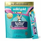 Picture of Solid Gold Lickable Cat Treats - Limited Ingredient Tuna SeaMeal™ Squeezable Healthy Cat Treats for Indoor Cats w/Seaweed for Gut & Immune Support - 0.5oz Pack of 30