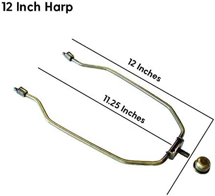 Miniatura 3 de Juego completo de arpa de lámpara (paquete de 2)  Arpa de latón antiguo de 12 pulgadas (adecuada para una pantalla de 13 a 15 pulgadas)  Incluye