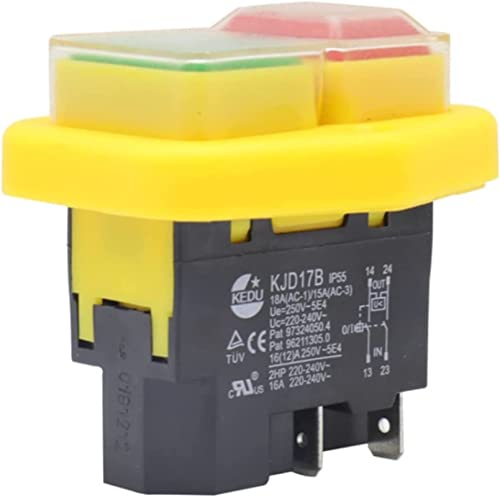 Interrupteur KJD17B 220V 16A | Bouton d'alimentation étanche 4 broches pour outil et machine