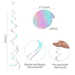 30 Pieces Iridescent White Hanging Swirls, Foil Swirl Hanging Decorations Plastic Steamers for Ceiling, Dangling Whirls Wedding Baby Shower Birthday Party Decorations - Image 3