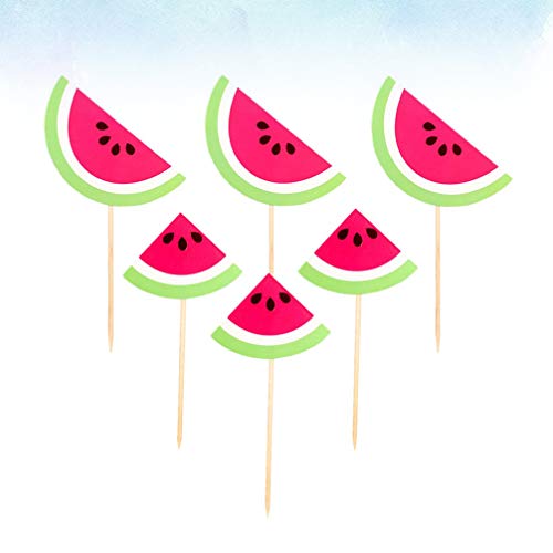 Pretyzoom 36Pcs Watermelon Cupcake Topper Cake Picks Cake Decor For Summer Fruit Themed 1St Birthday Party Baby Shower Melon Theme Wedding #TOP7