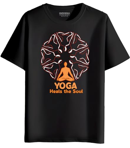 Image of INDISSH Women's Regular Fit Half-Sleeves YOGA17 Themed Garphic Printed Tshirt|Regular Wear T-Shirt for Women's| Pack of 1 T-Shirt|