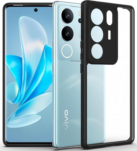 Image of KAPAVER Hybrid Royal Shock Proof Back Cover Case Compatible with Vivo V29 / Vivo V29 Pro (PC+TPU) (Black)