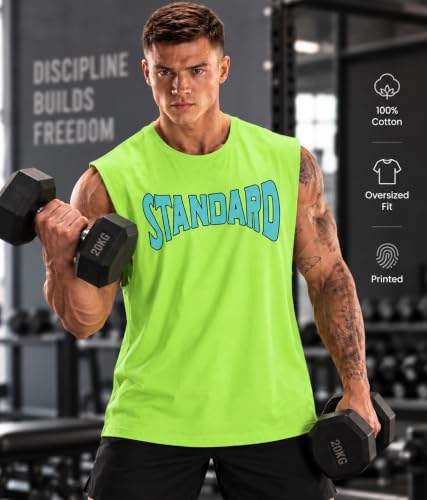 Image of SHODOX Men's 100% Cotton Tank Top | Round Neck Sleeveless Gym Vest | Loose Fit Casual Sportswear T-Shirt | Breathable & Lightweight Fitness Wear for Workout & Active Wear