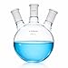 Laboy Glass 1000mL 3 Neck Round Bottom Boiling Flask with 24/40 Center & Side Joints Angled Distilling Receiving Reflux Flask Multi Neck Distillation Apparatus Organic Chemistry Lab Glassware