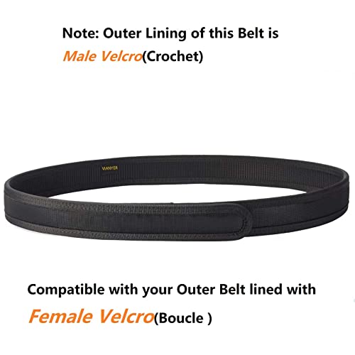 Vianyer Inner Belt 1.5" Hook Liner Belt Buckleless Under Belt for Duty Belt EDC Work XL