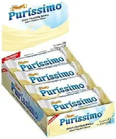 Chocolate em Barra Puríssimo Branco 400g – 20 Unidades de 20g | Cremoso, Ideal para Revenda, Festas e Lembrancinhas