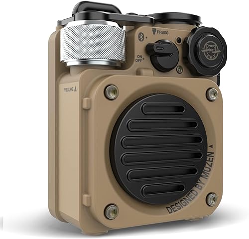 Muzen Wild Mini Rugged Portable Wireless Bluetooth Speaker 5.0 (Yellow)| Gift Box| Upto 8hrs Playback Time| IPX5 Waterproof| Party Boost| for Home, Party, Travel Purpose| Flashlight Modes