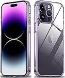 Amazon Basics Ultra Hybrid Polycarbonate; TPU Clear Camera Protection Back Cover Case for iPhone 14 Pro Crystal Clear