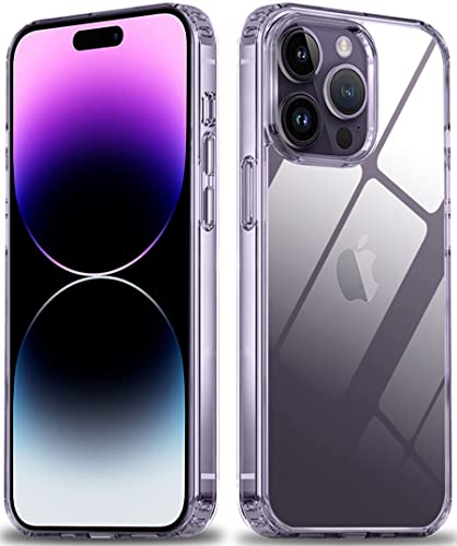 Amazon Basics Ultra Hybrid Polycarbonate; TPU Clear Camera Protection Back Cover Case for iPhone 14 Pro Crystal Clear