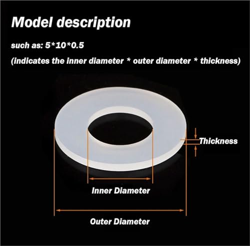 Lkq- M3-M20 Silicone O Ring Seal Washer Resistant Soft Silicone Flat Gasket Waterproof Plastic Sealing Ring Gasket, 肵Ăđ