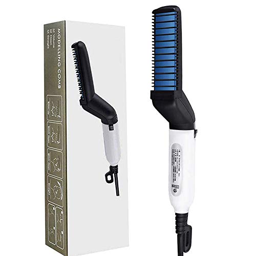 Lisseur de Barbe pour Hommes GLEADING, Lisseur de Barbe et de Cheveux pour Hommes, Peigne à Défriser Rapide Multifonctions pour Barbe, Aplatit et Redresse, Convient à la Coiffure des Hommes