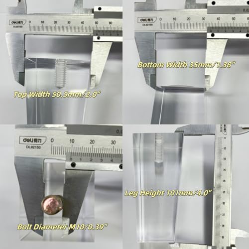LC LICTOP Clear Acrylic Couch Legs 4 Pcs, 4 Inch Height & 2 Inch Width, M10 Mounting Bolt, Square Furniture Feet Riser Support for Table Chair Desk Cabinet, Transparent Sofa Foot by LC LICTOP - Image 3