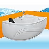 eckbadewanne whirlpool 170x170 Ausstattung A: ohne Steuerungsdisplay mit Radio und Farblichtspot // Ausstattung B: Steuerungsdisplay für alle elektrischen Funktionen, UKW-Radio mit Lautsprecher, 1x Farblichtspot mit 7 Farben unter Wasser