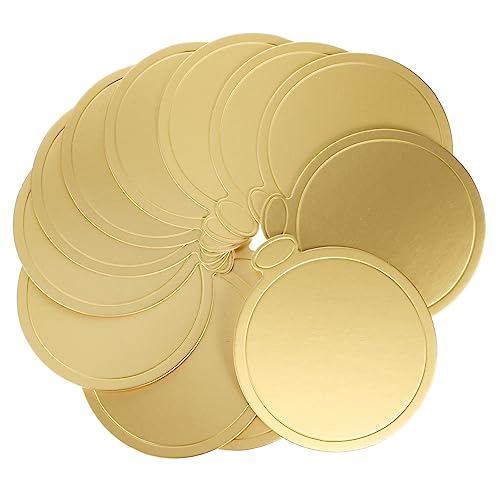 BRIGHTFUFU 100pcs Mini Cake Boards Sturdy Cardboard Cake Display Bases for Weddings Birthdays and Bakeries for Easy Handling and DIY Fun